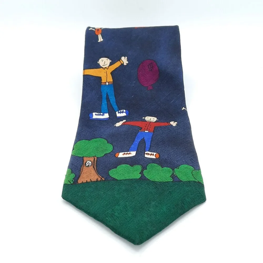 Vintage Save The Children Celeb Silk Tie Designer JERRY SEINFELD/Nephew Joshua